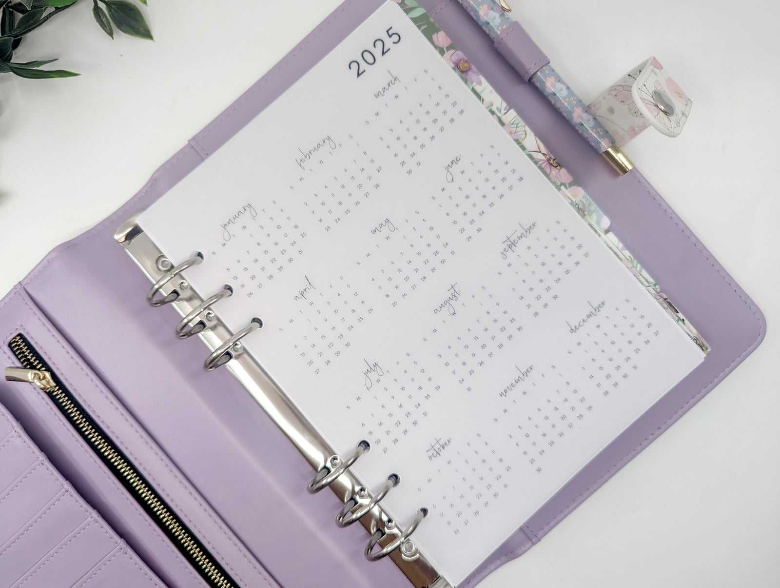 2025 Yearly Overview Planner Dashboard VELLUM/TRANSPARENT