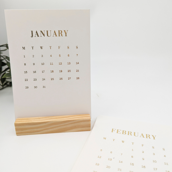 Gold Foil 2024 Desk Calendar Planner Peace   PRODUCTPHOTO 2048x2048px 600x 