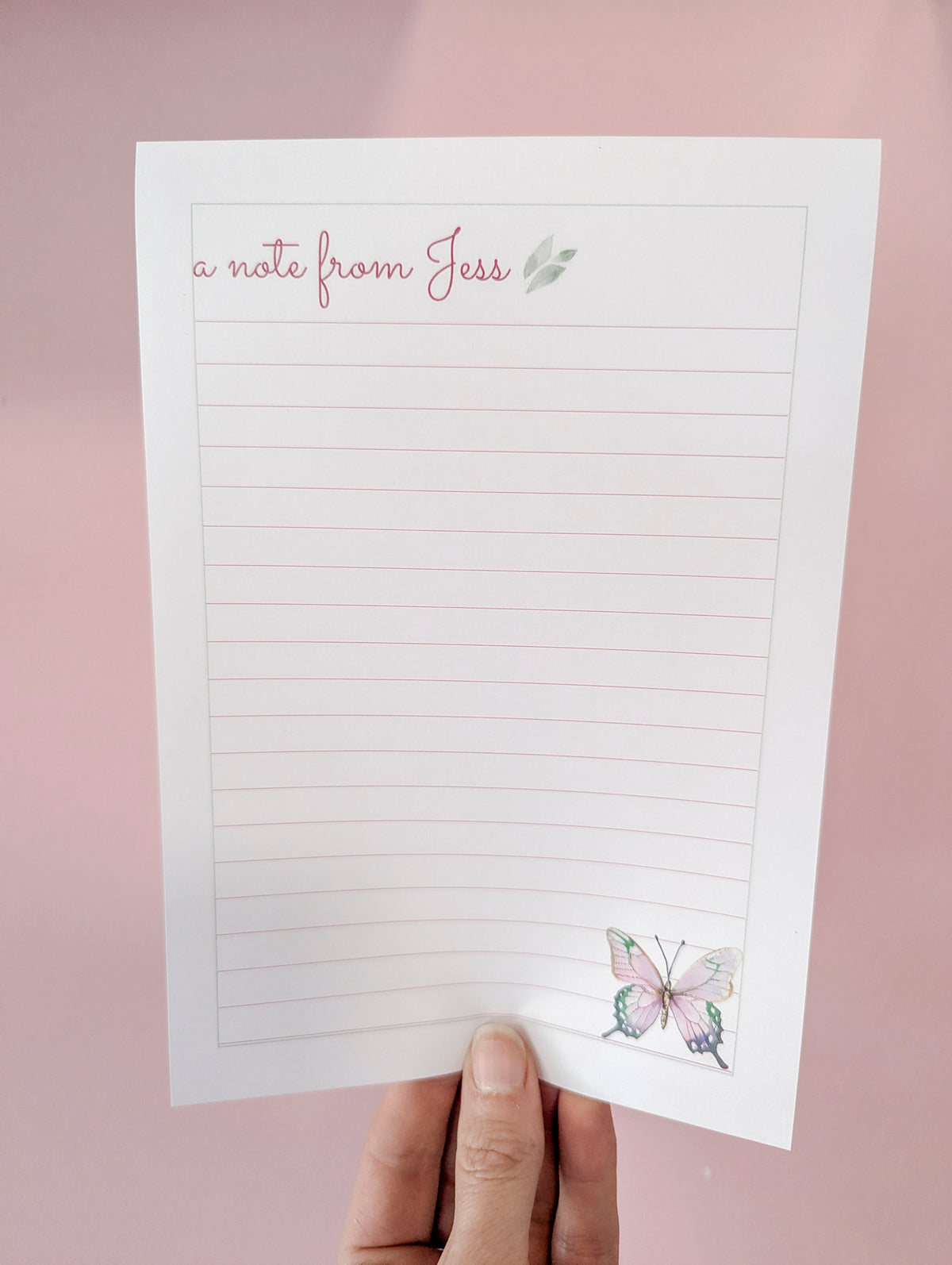 Personalised Notepaper x 50 sheets