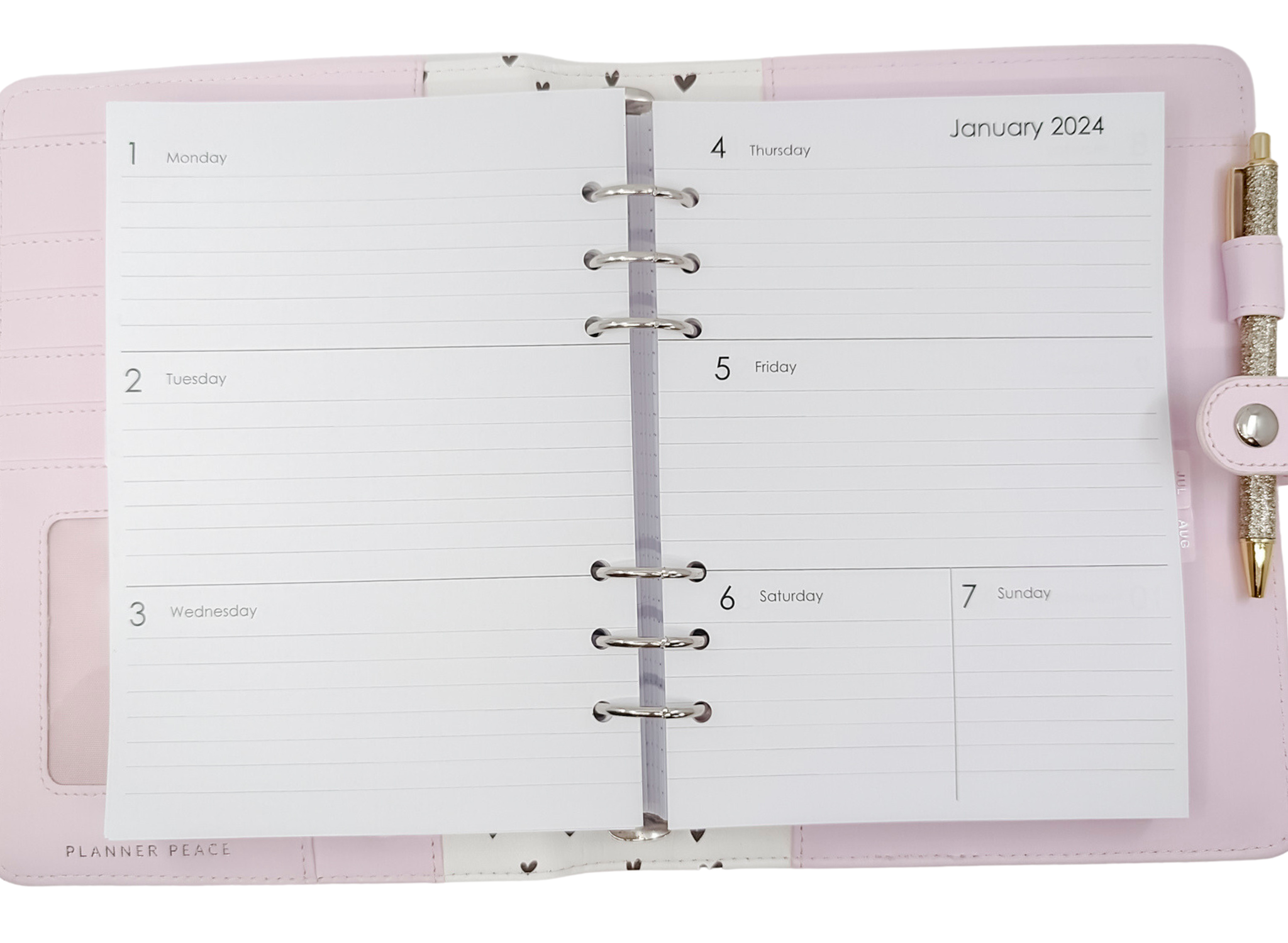 Important Dates: A5 Planner inserts - Minimal 6 ring agenda refill