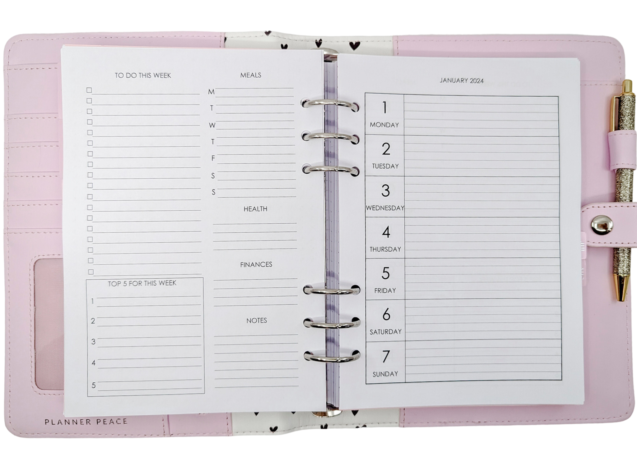 Important Dates: A5 Planner inserts - Minimal 6 ring agenda refill